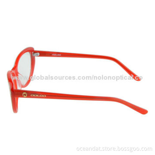 Fashionable Cat-shaped Acetate Colorful Women's Eyeglass Frame, Inset Metal PatternNew